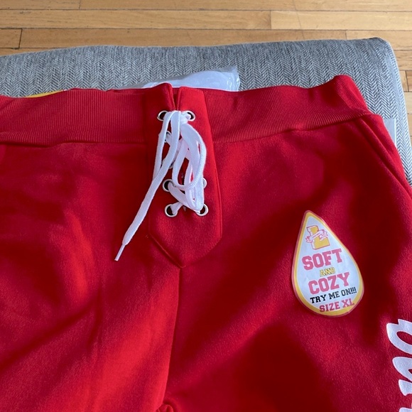 NWT Fleece Athletic Pants, Red, by Love Love Love, XL - Picture 4 of 8